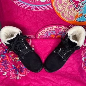 Black Faux Suede Boots